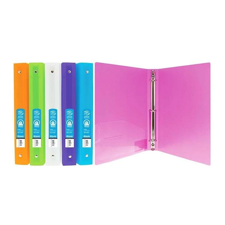 1" 3-Ring Flexible Binder - Assorted Matte Colors 1 Pocket 1