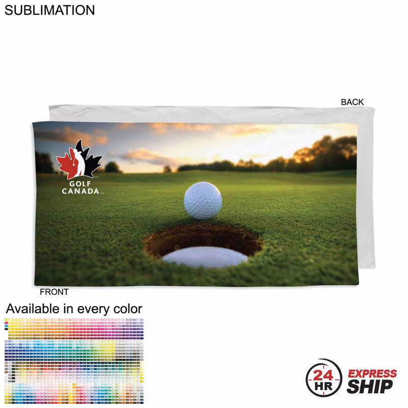 24 Hr Express Ship - Golf Caddie Towel, Extra Large, in Plush Velour Terry , 24"x48", Sublimated