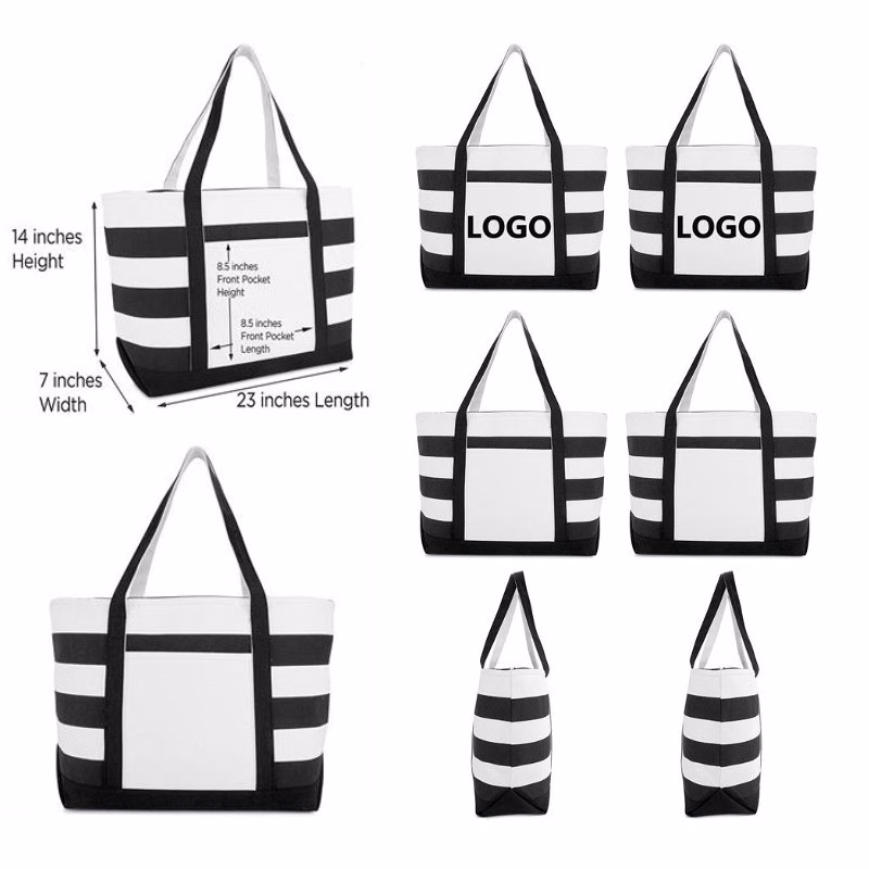 Aesthetic Tote Bag with Outer Pocket