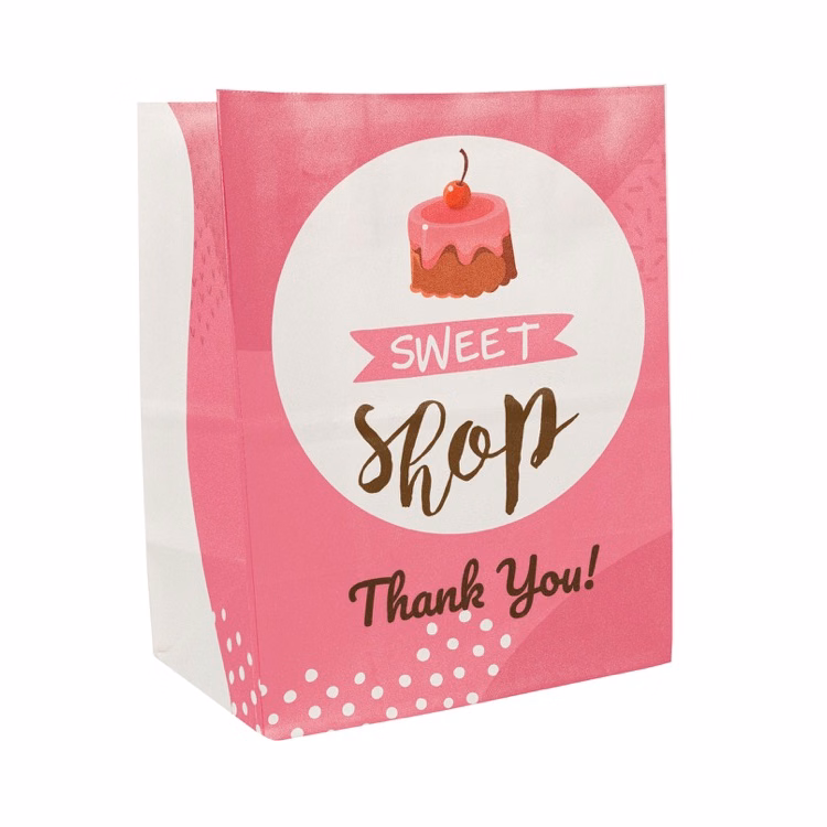 Full Color 4-Sided White SOS Paper Bag (8.5" x 10.25" x 5")