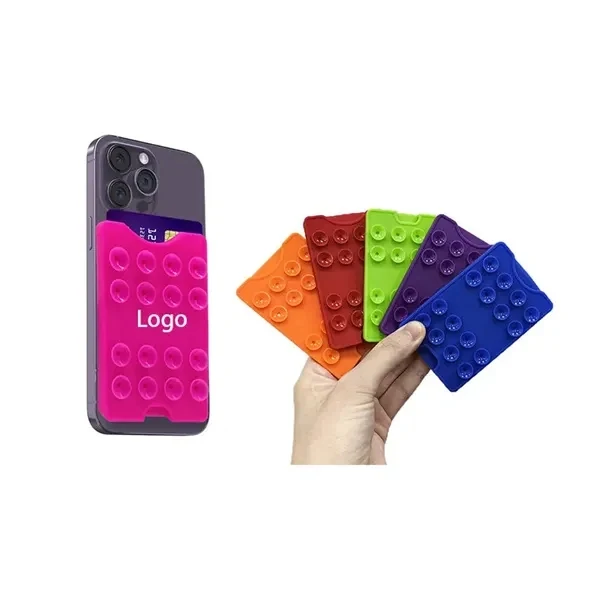 Custom Silicone Phone Wallet Suction Cup 3.5 Inch — Hands Free Mount Accessory 1