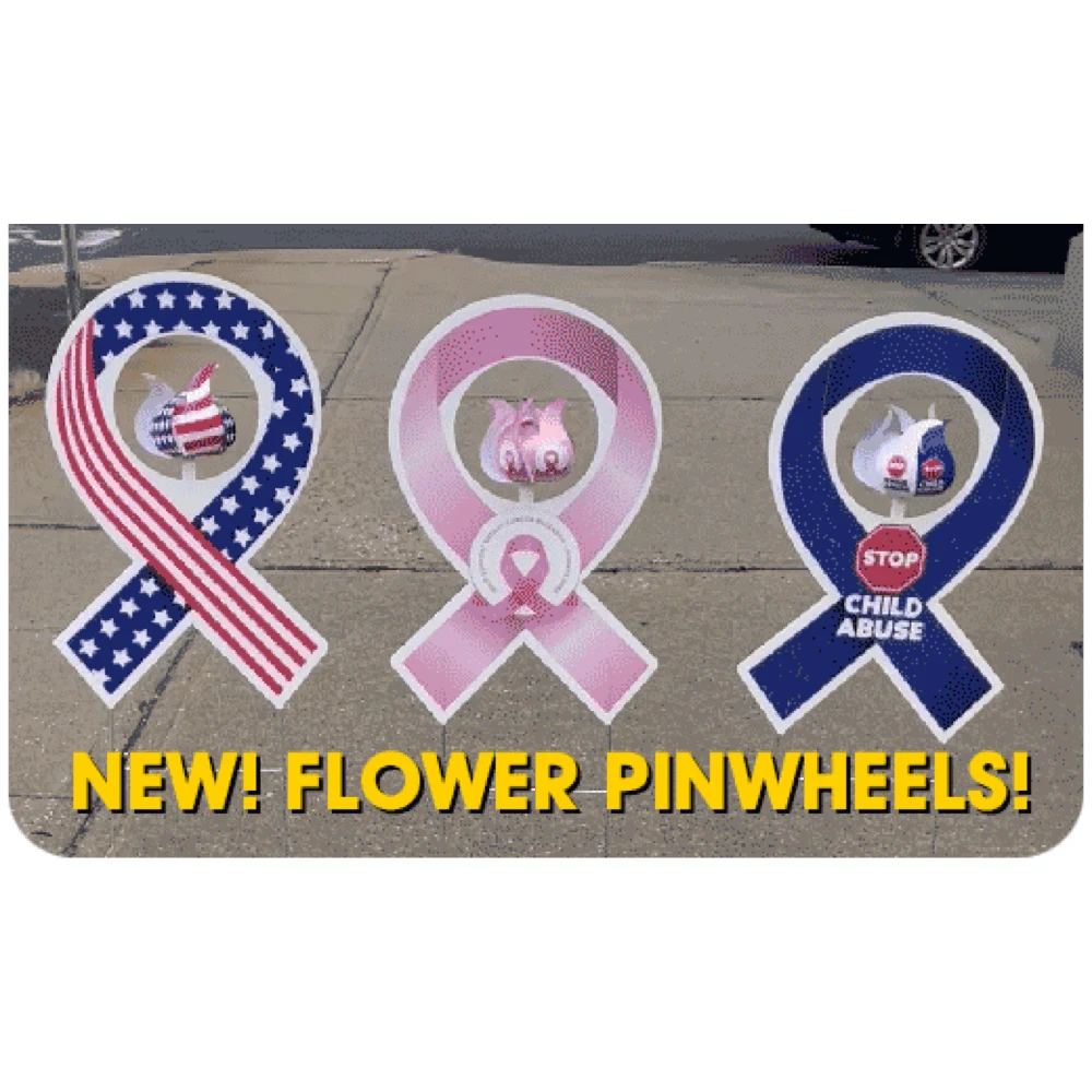 Awareness Ribbon With Flower Pinwheel 1