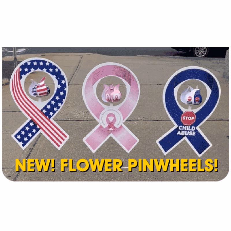 Awareness Ribbon With Flower Pinwheel