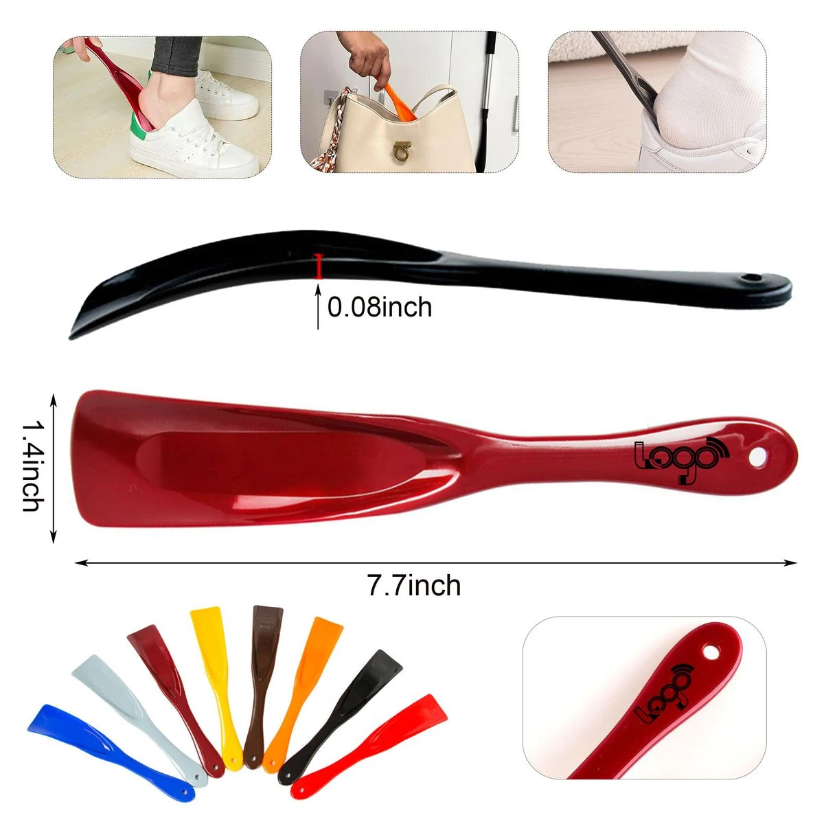 7.7 Inch Plastic Portable Travel Shoehorn 1