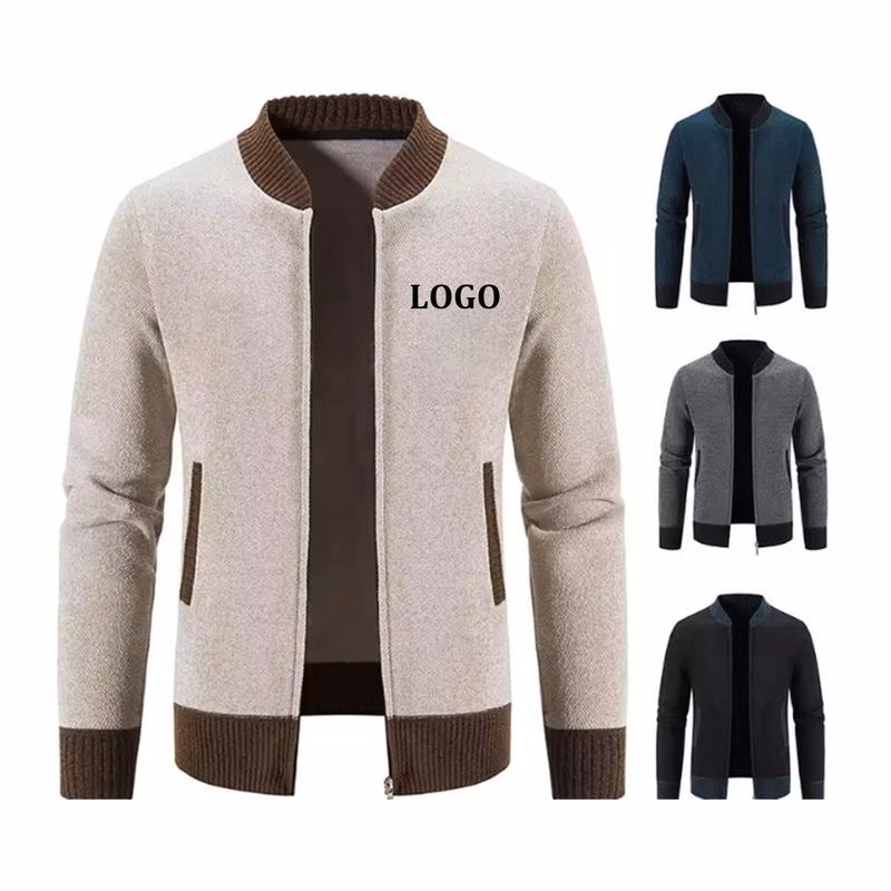 Mens Casual Full Zip Cardigan