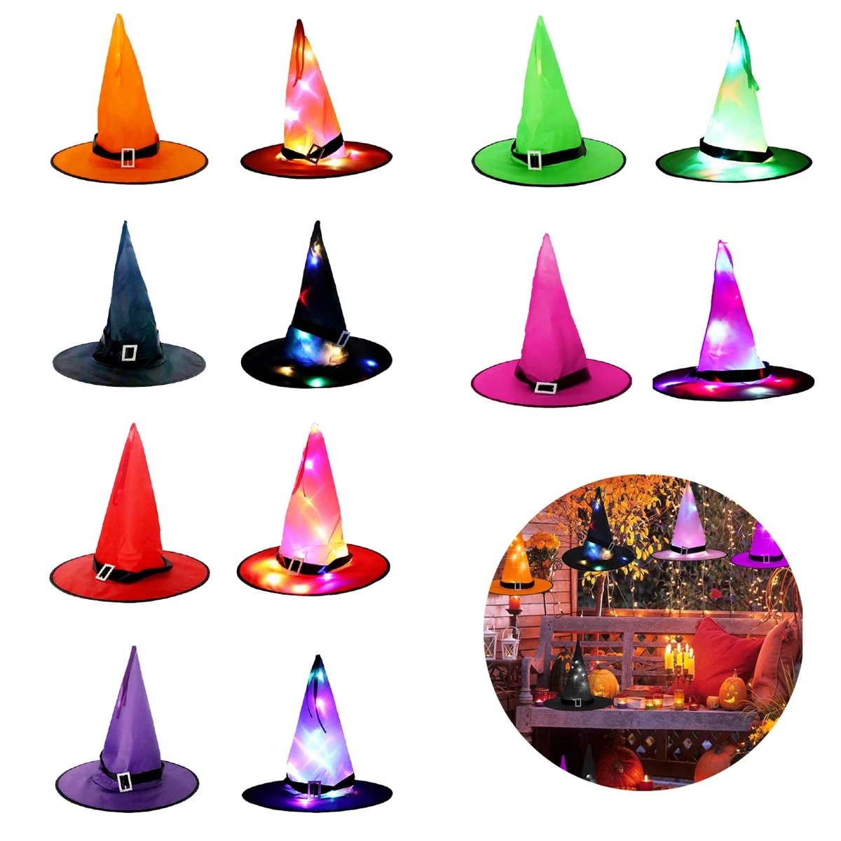 Halloween Glowing Wizard Witch Hat 1