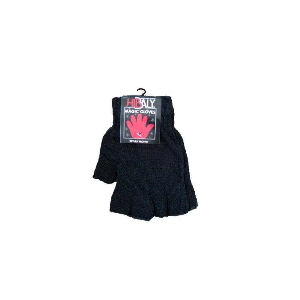 Irregular Adult Fingerless Gloves - Black Magic Stretch 1