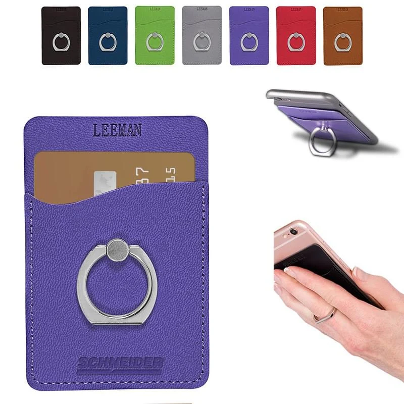 Tuscany�? Cell Phone Card Holder with Metal Ring Stand 1