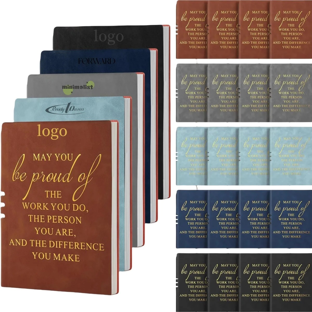 Inspirational Leather-Bound Pen Loop Event Notebook 1