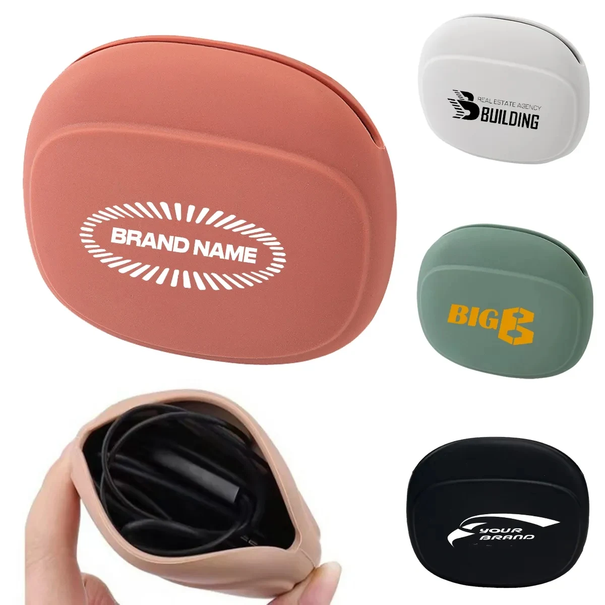 Promotional Earbuds Data Cable Silicone Case Storage Box 1