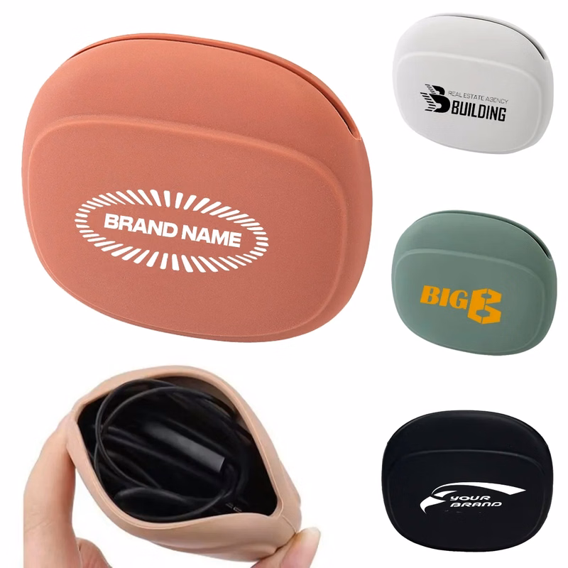 Promotional Earbuds Data Cable Silicone Case Storage Box