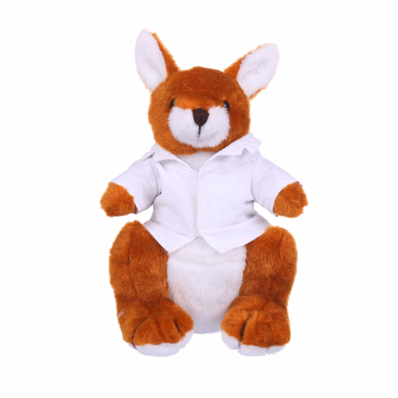 Soft Plush Sitting Kangaroo in Doctor Jacket