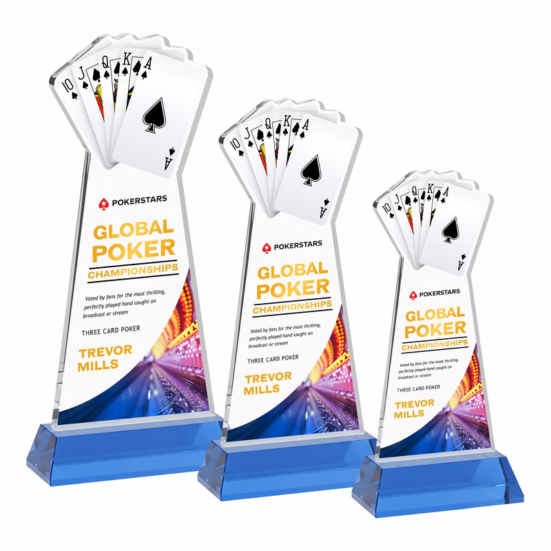 Poker VividPrint™ Award on Hartford Base - Sky Blue