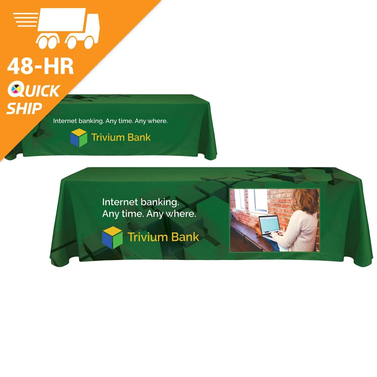 48 - Hour 8' Custom Throw Style Table Cover 1