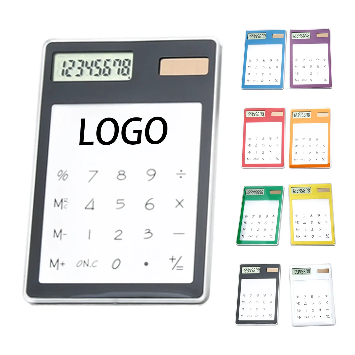 MOQ 50 Solar Colorful Transparent Calculator 1