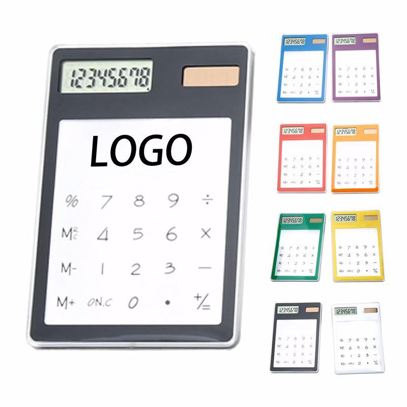 MOQ 50 Solar Colorful Transparent Calculator