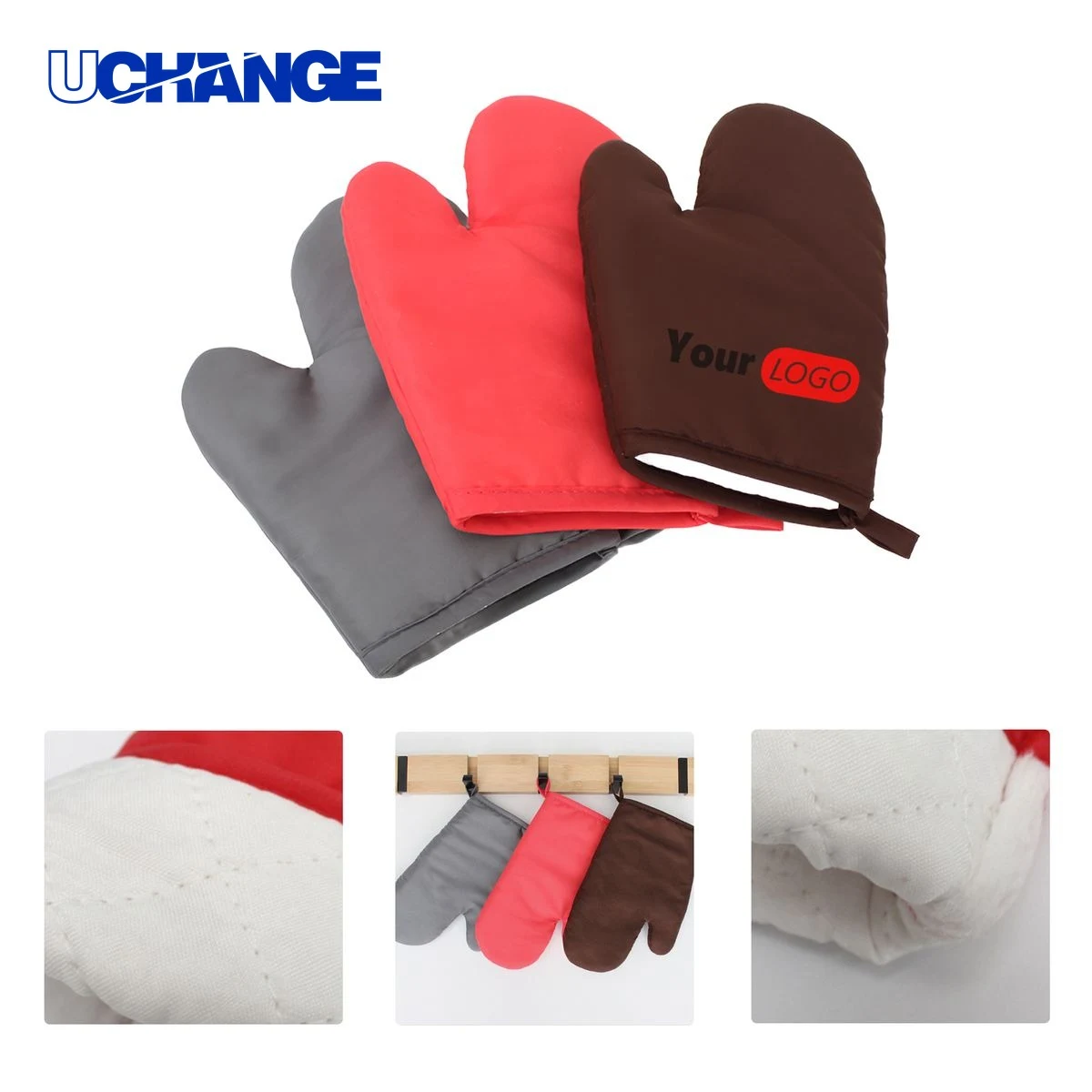 Custom Heat Resistant Oven Gloves with Logo 1