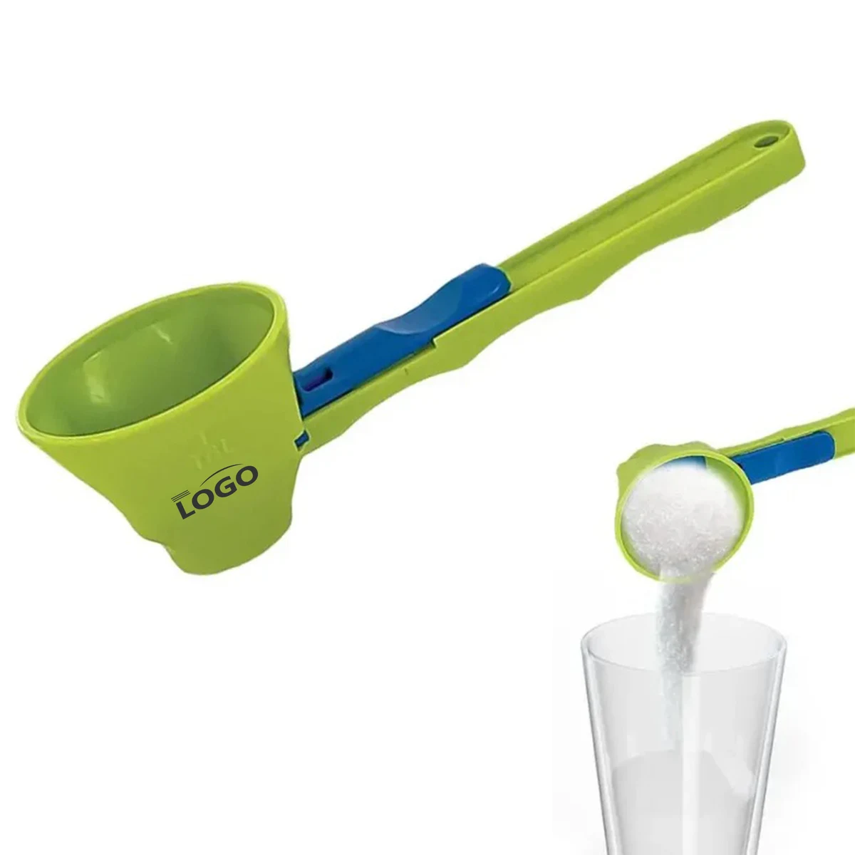 Sliding Scoop with Funnel for Spill-Free Powder Dispensing 1