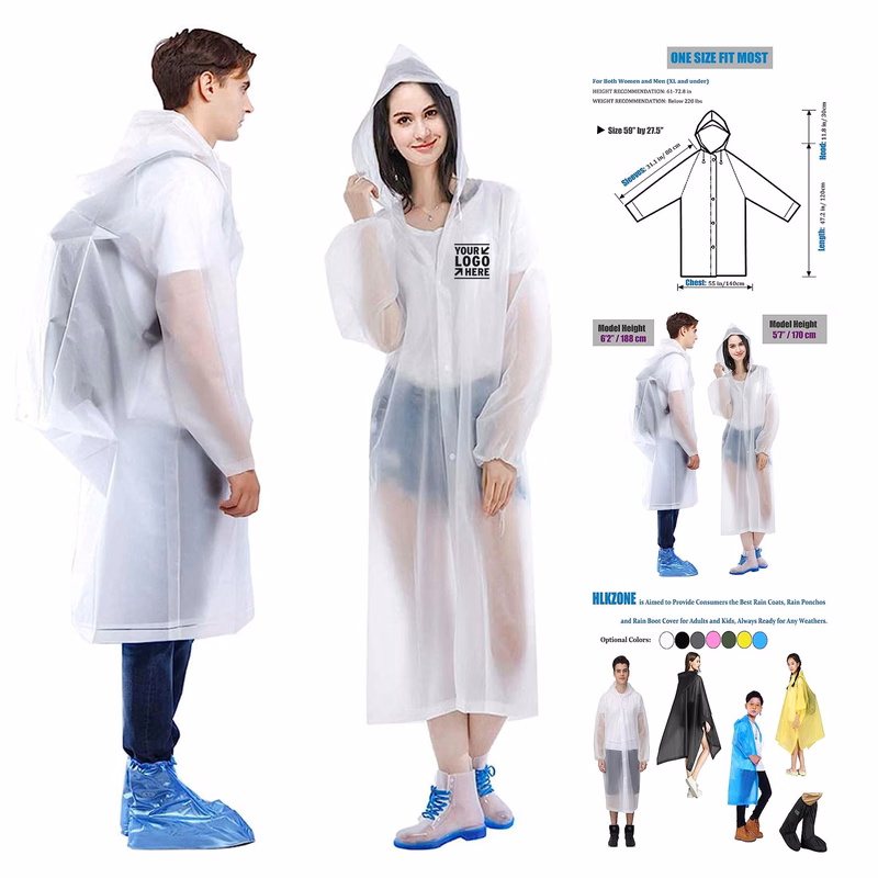Portable EVA Rain Coats Reusable Rain Poncho
