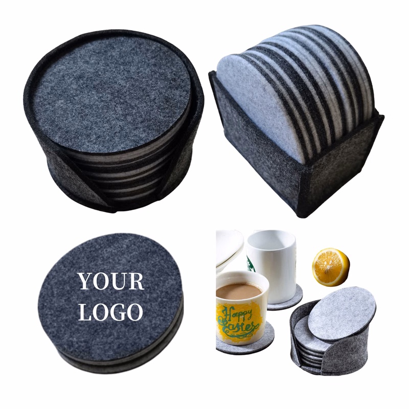10-Piece Felt Coaster Set Home