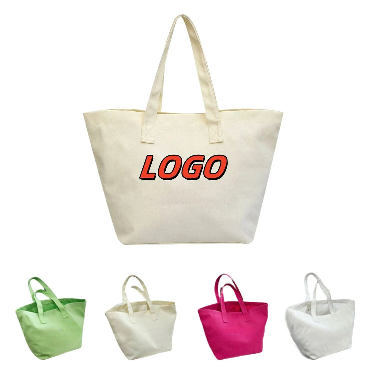 Large Grocery Canvas Tote Bag, custom tote bag with logo imprint 1