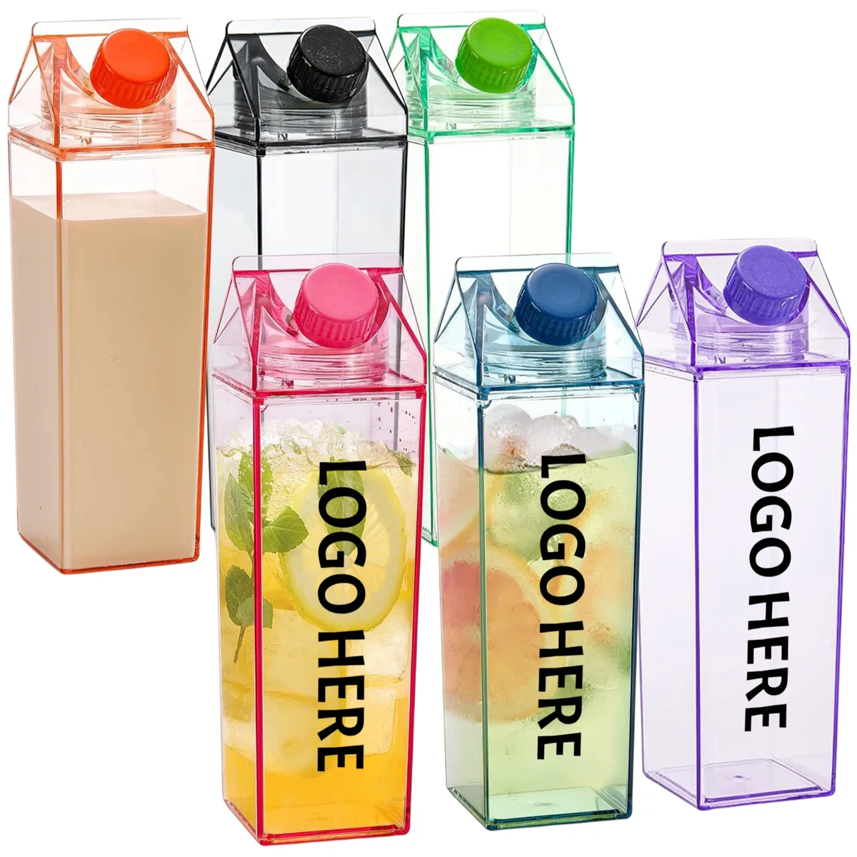 17 Oz Square Plastic Milk Carton Water Bottle 1