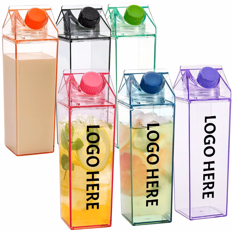 17 Oz Square Plastic Milk Carton Water Bottle