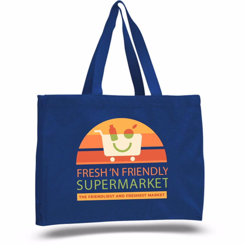Sublimation 12 oz Poly Canvas Tote Bag - 15" x 12" x 4"G x