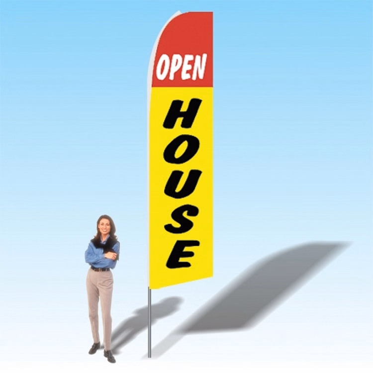 15FT Open House Yellow Advertising Banner Flag