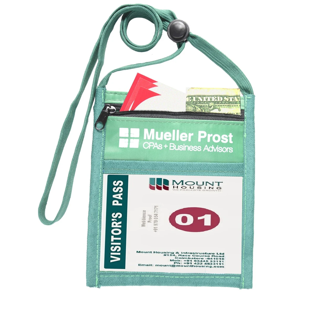 POLYESTER POUCH WITH FRONT ZIPPER POCKET 1