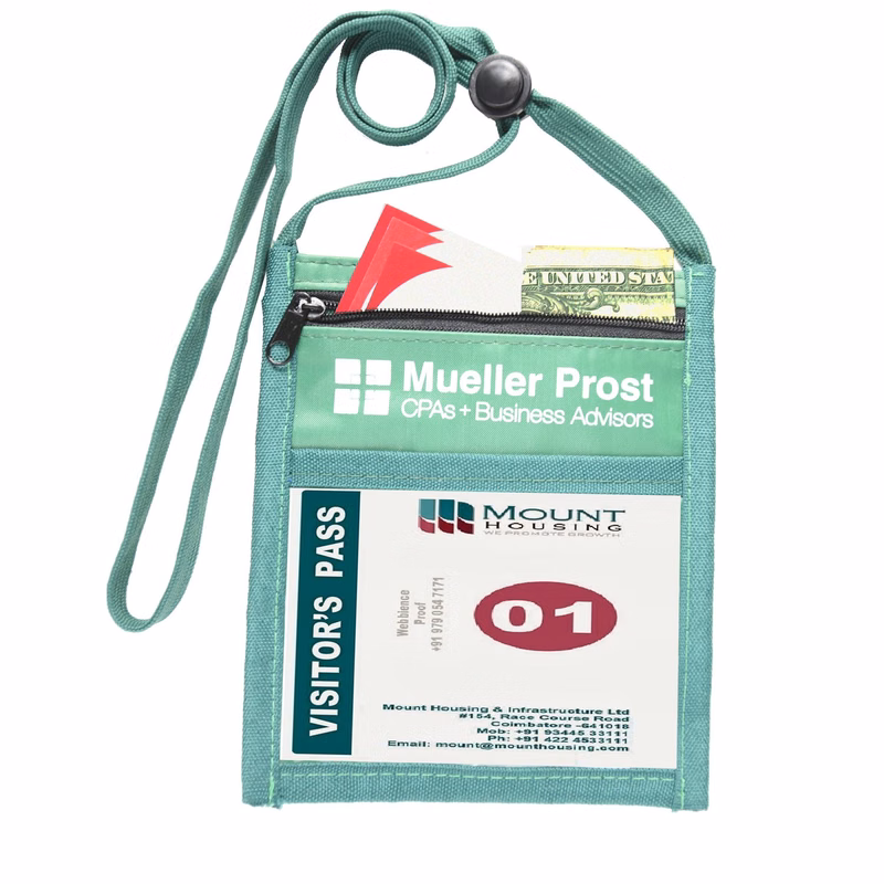 POLYESTER POUCH WITH FRONT ZIPPER POCKET