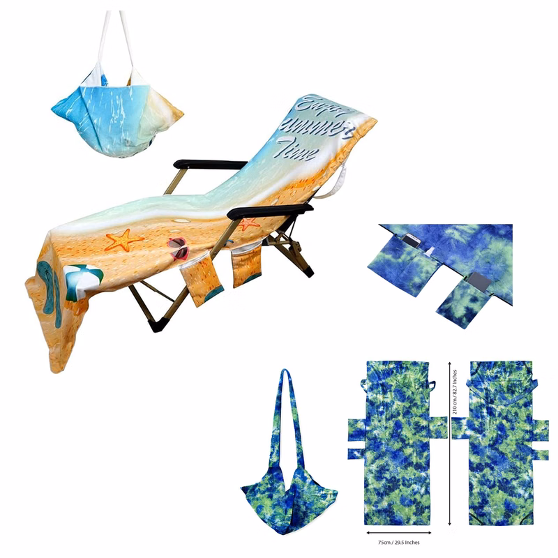 Beach Lounger Cover With Side Pocket