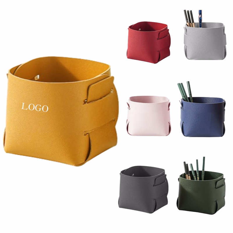 Cork Leather Makeup Brush Holder Organizer