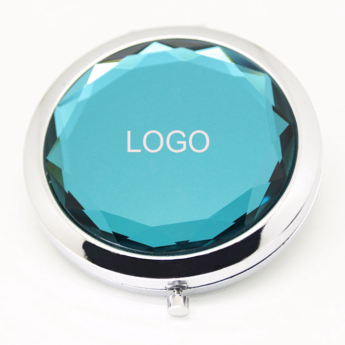 Folding Crystal Round Cosmetic Mirrors--2.76"*2.76"