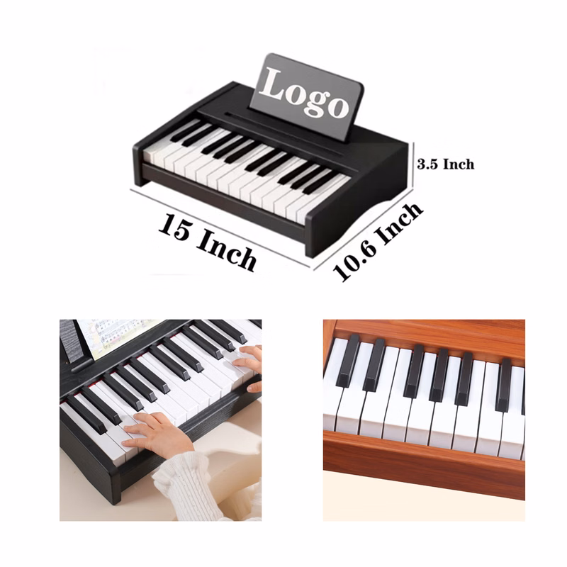 Educational 25-Key Wooden Piano for Kids