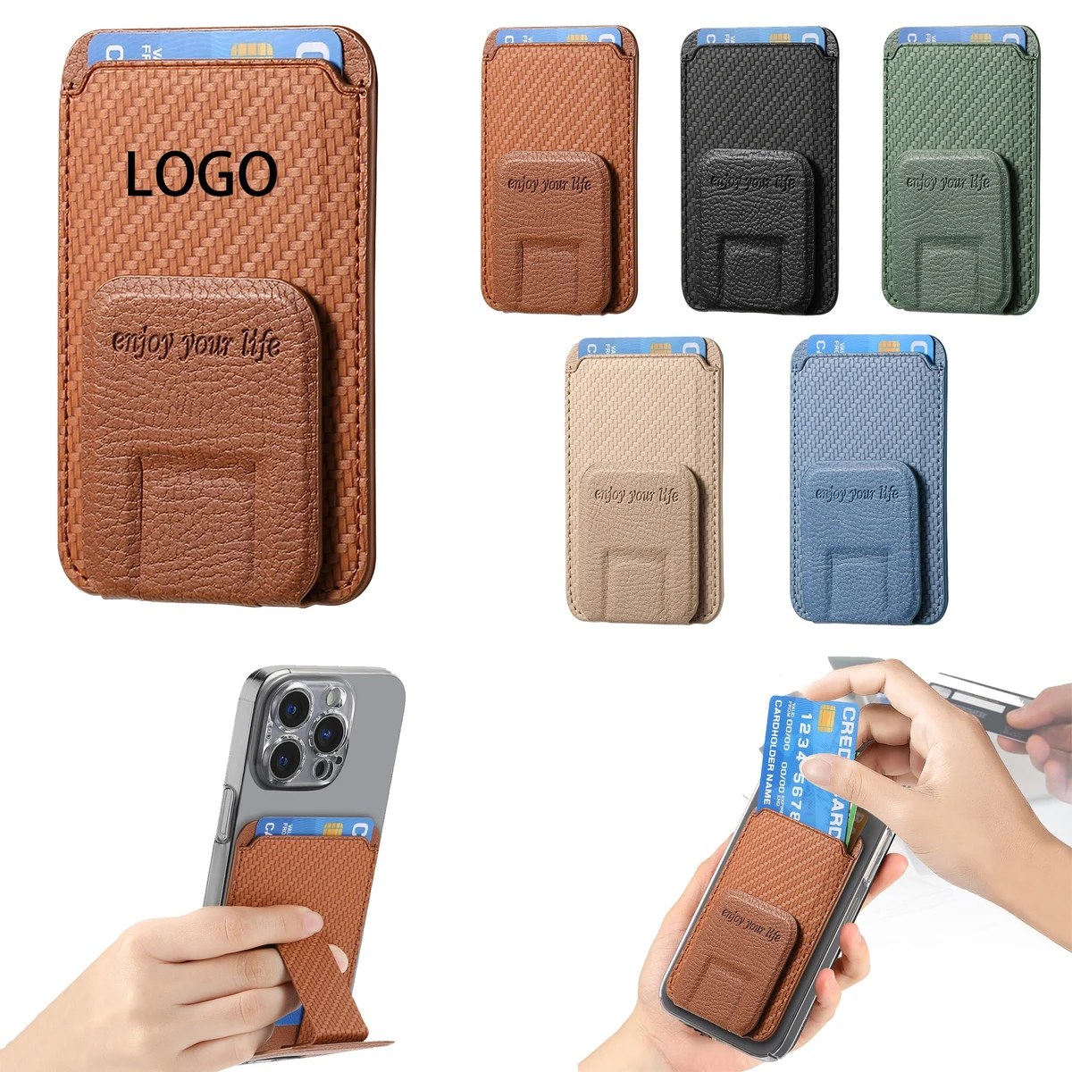 Multi-Functional Carbon Fiber Phone Holder Card Case 1