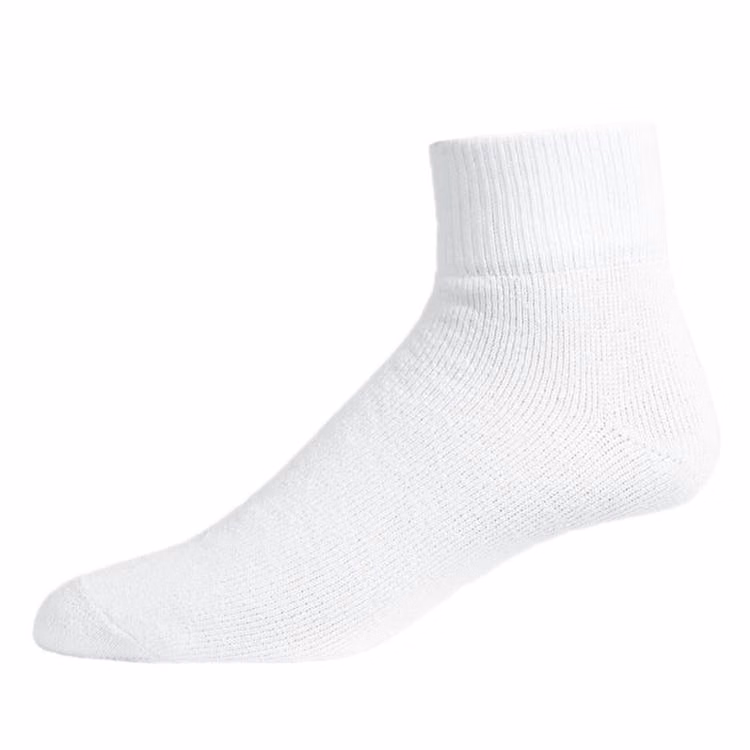 Men's Quarter Sports Socks - White Size 10-13