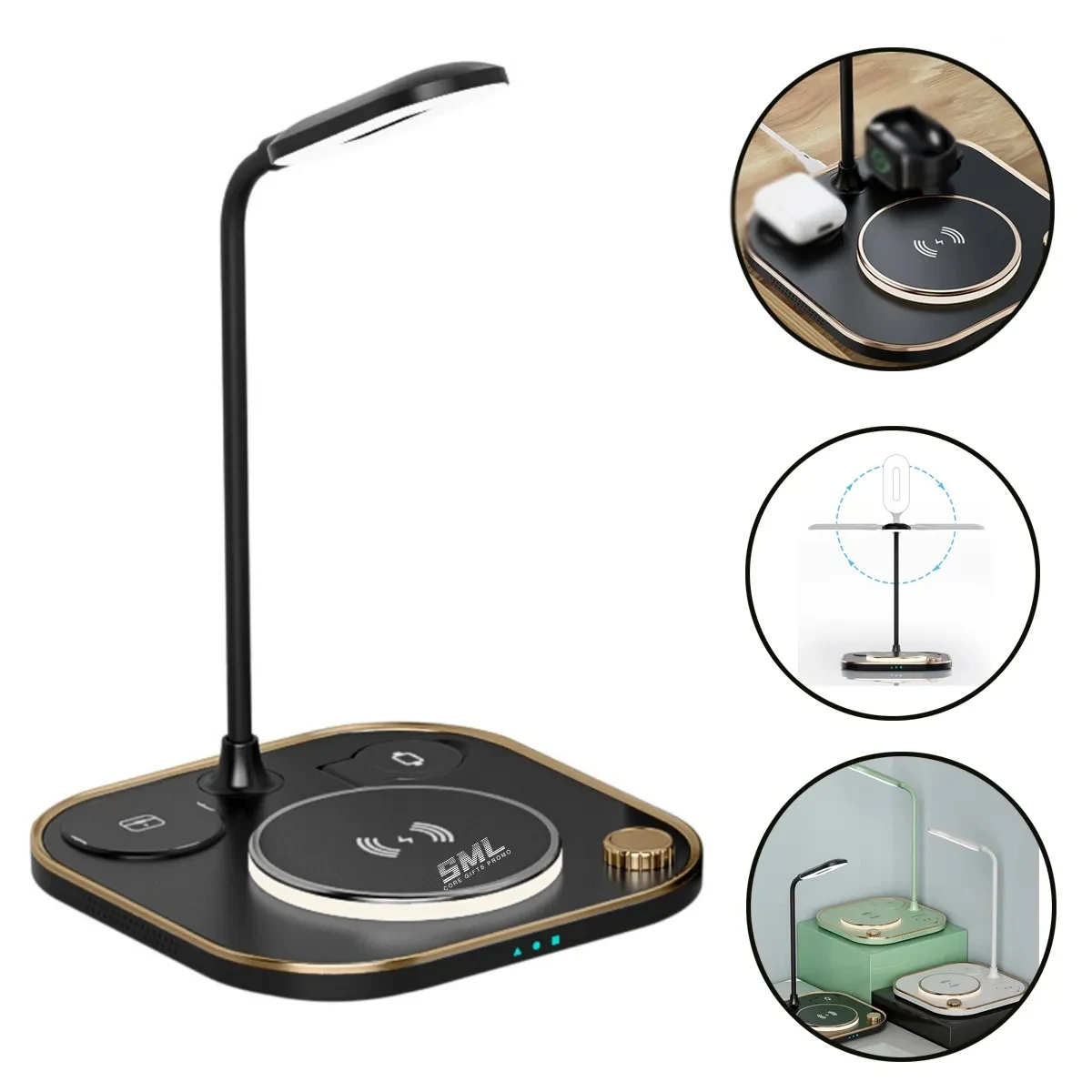 Multi-Functional LED Desk Lamp w/Wireless Charger 1