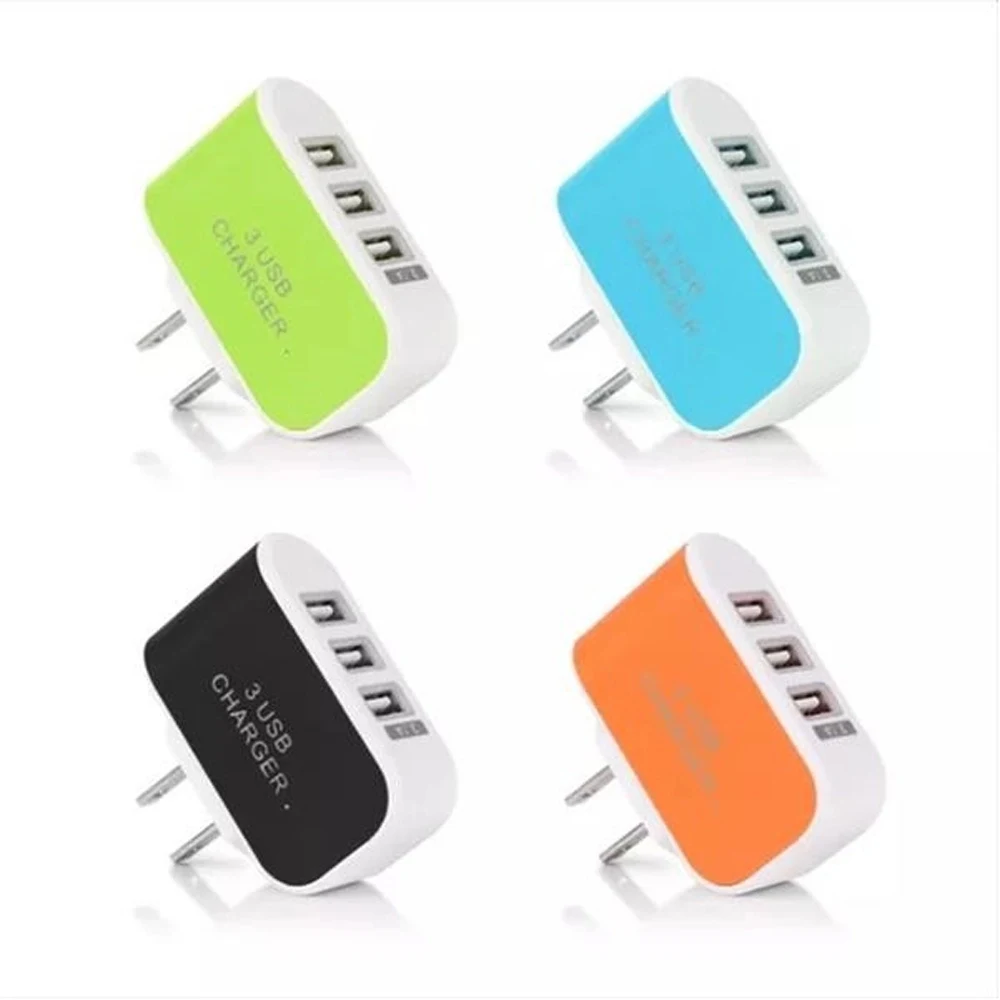 3 Port USB Travel Wall Charger Plug 1