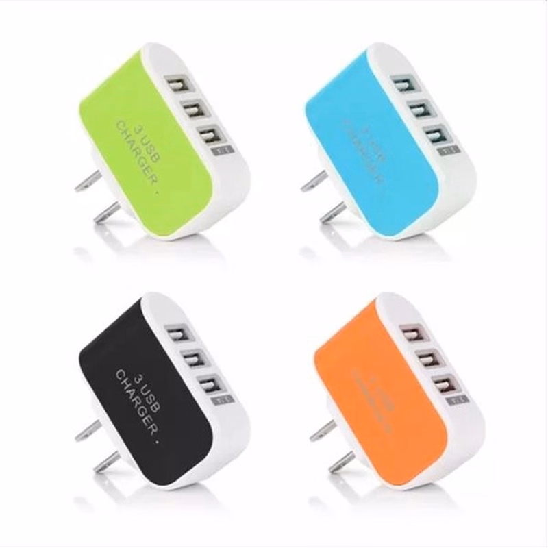 3 Port USB Travel Wall Charger Plug