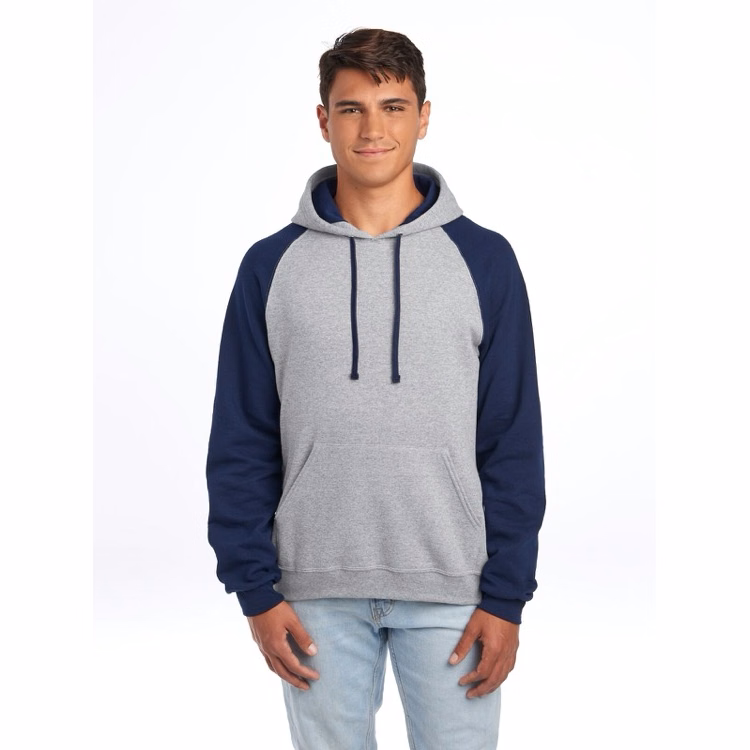JERZEES NuBlend® Unisex Color-Block Raglan Hooded Sweatshirt