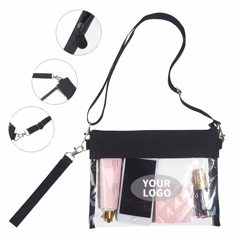 Clear PVC Stadium Shoulder Bag 9.9" x 7.9" x 0.4"