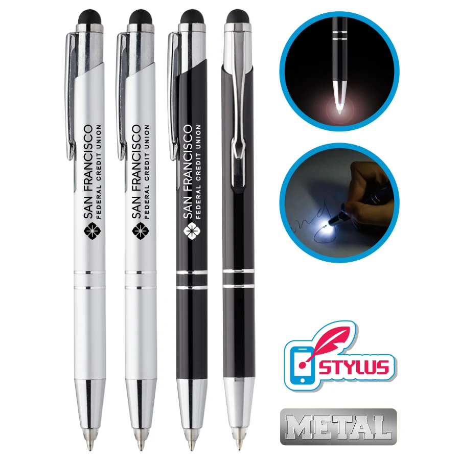 "Lucid" 3-in1 Metal LED Flashlight Stylus Pen 1