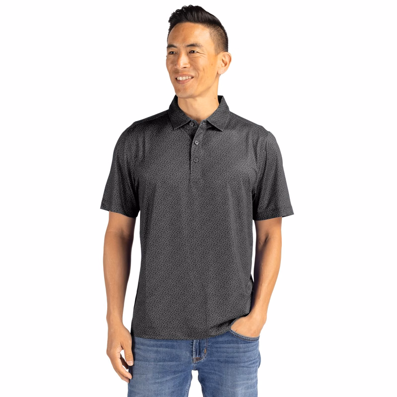 Cutter & Buck Pike Recycled Pebble Print Mens Polo