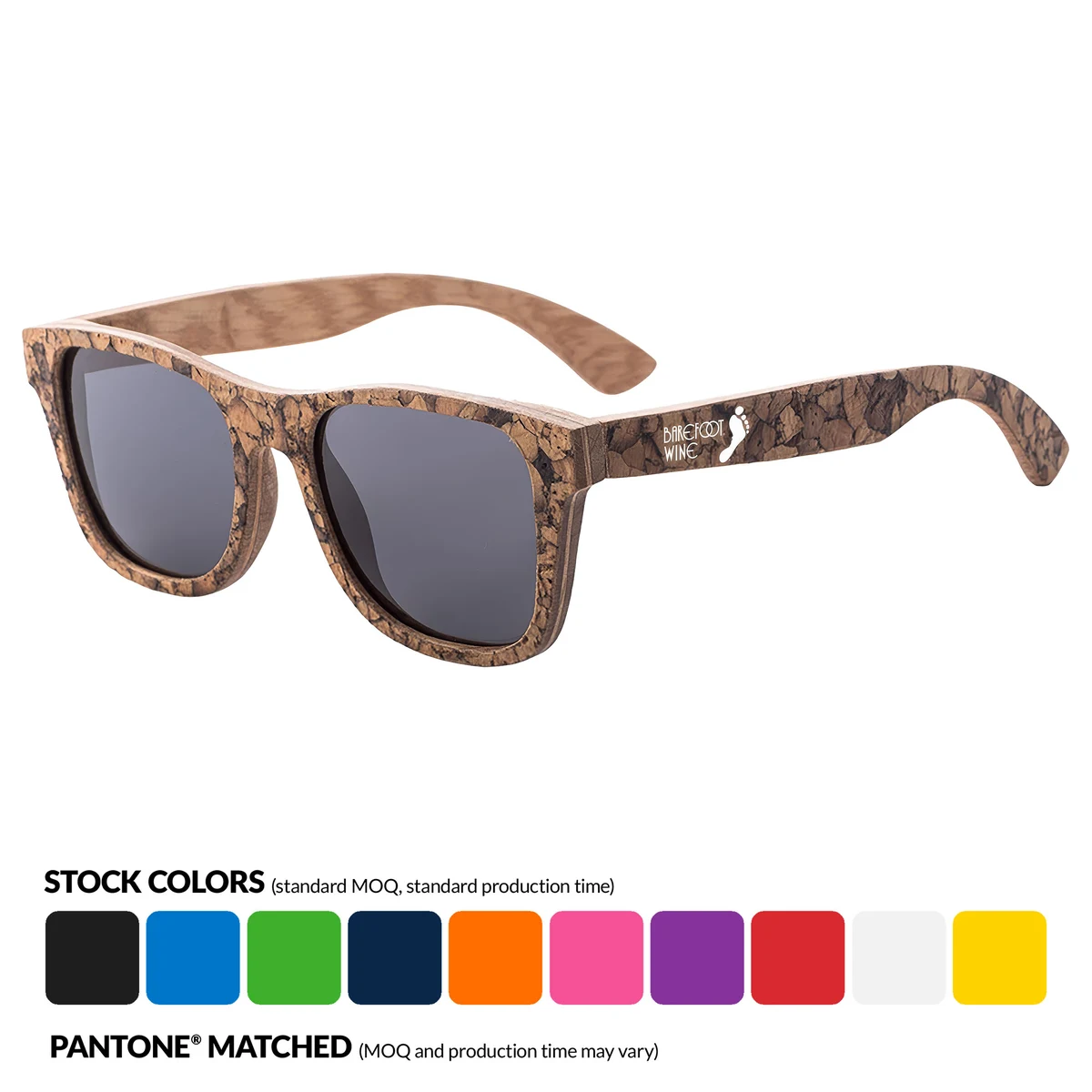 Cork Frame Promotional Sunglasses w/ Temple Imprint 1