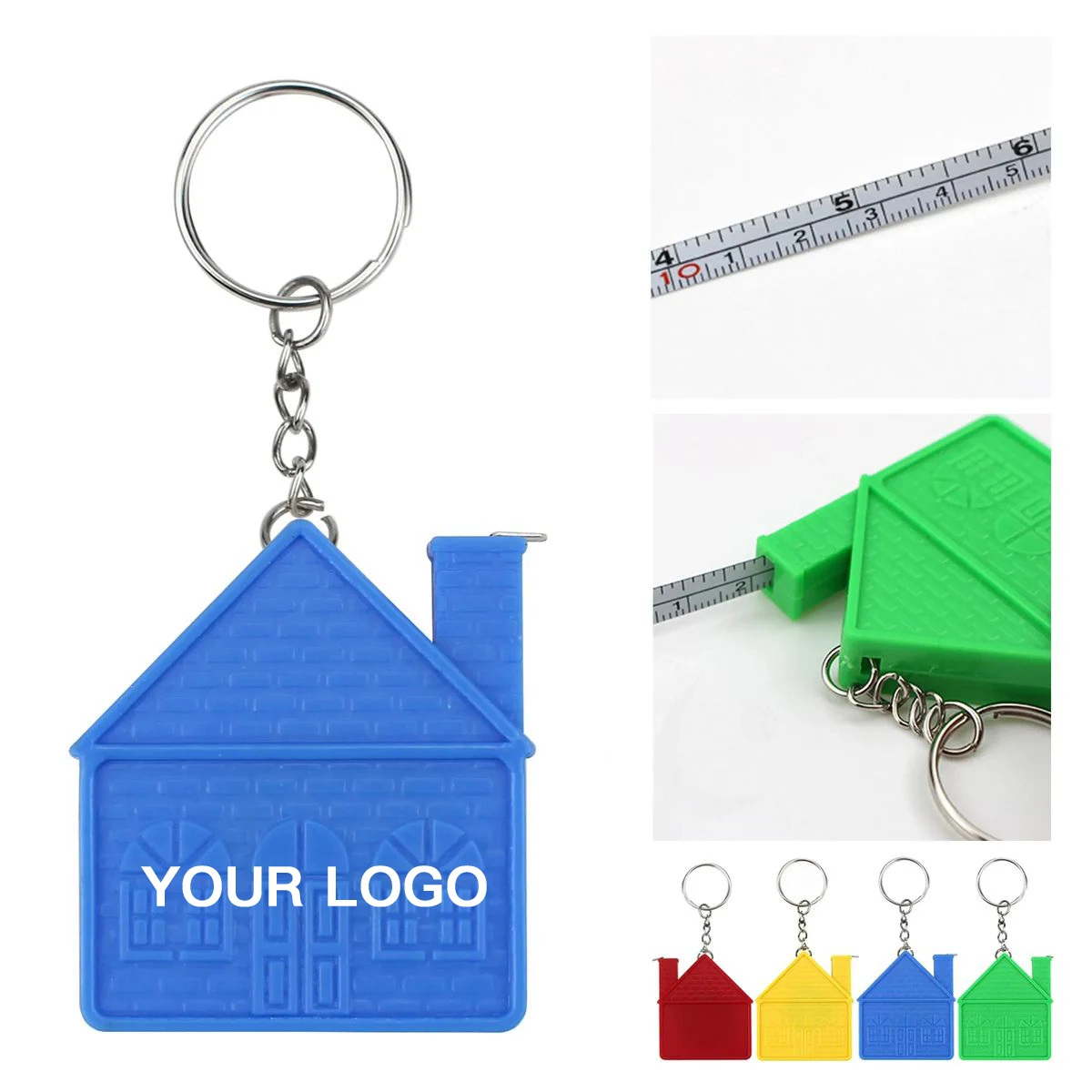 House Shape Keychain Ruler with Tape Measure 1