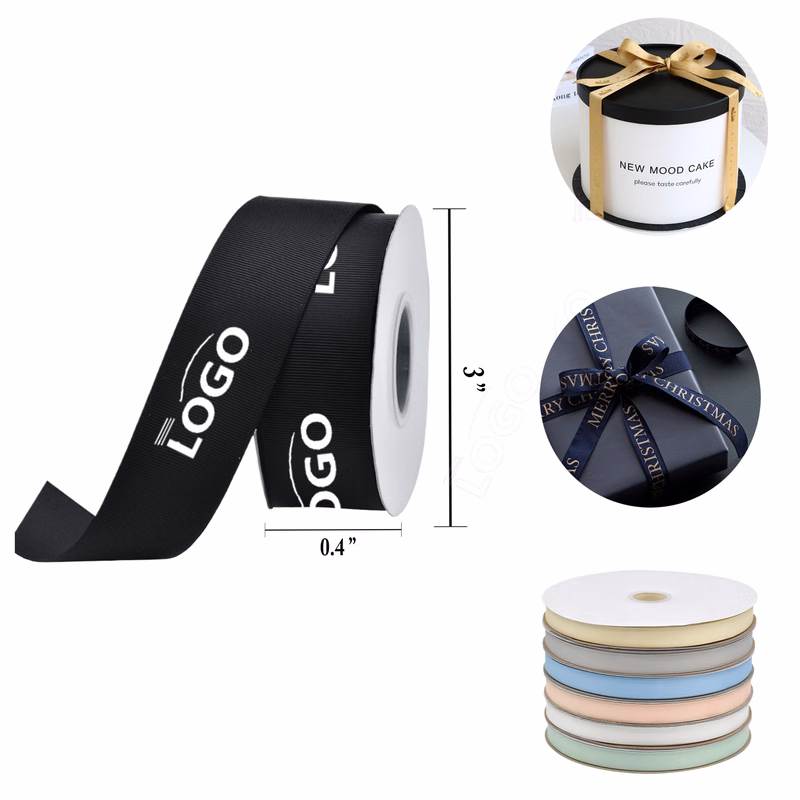 MOQ50 Custom Polyester Gift Ribbon 5/8" 100yd