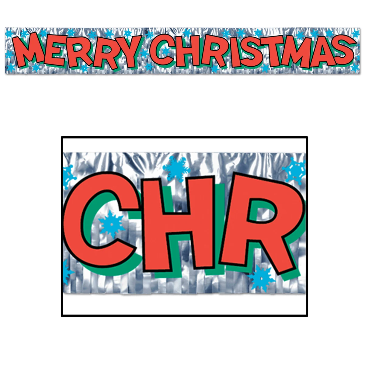 Metallic Merry Christmas Fringe Banner 1