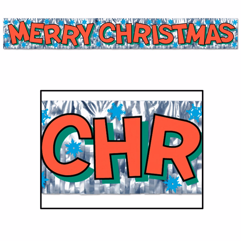 Metallic Merry Christmas Fringe Banner