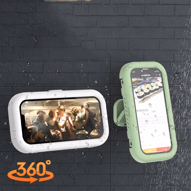 Waterproof Anti-Fog Rotatable Wall Mount Shower Phone Holder